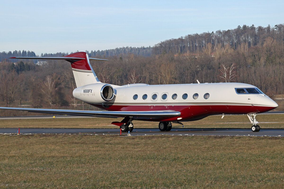 Flexjet, N668FX, Gulfstream G650, msn: 6073, 14.Januar 2024, ZRH Zürich, Switzerland.