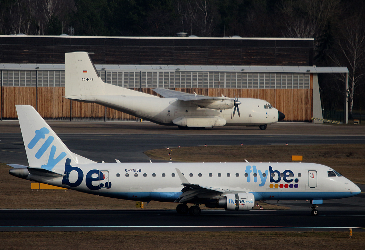 FlyBe, ERJ-175-200STD, Germany Air Force, C-160D, 50+48, TXL, 04.03.2017