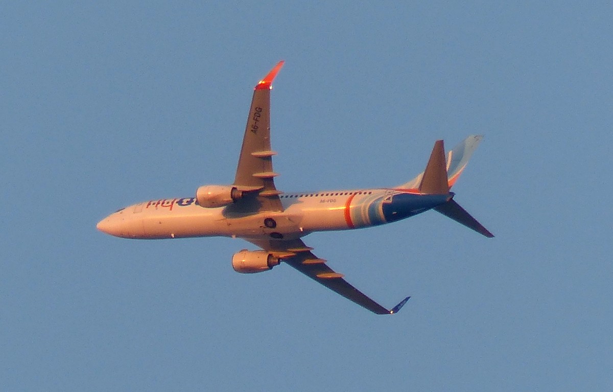 Flydubai, A6-FDG, Boeing 737-800, gestartet in Dubai (DXB), 6.12.2015