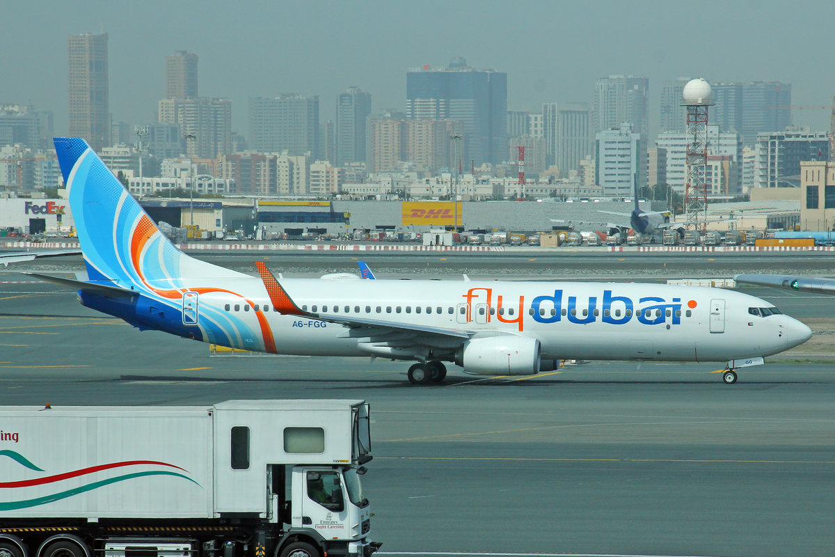 FlyDubai, A6-FGG, Boeing 737-8KN, 11.März 2017, DXB Dubai, United Arab Emirates.