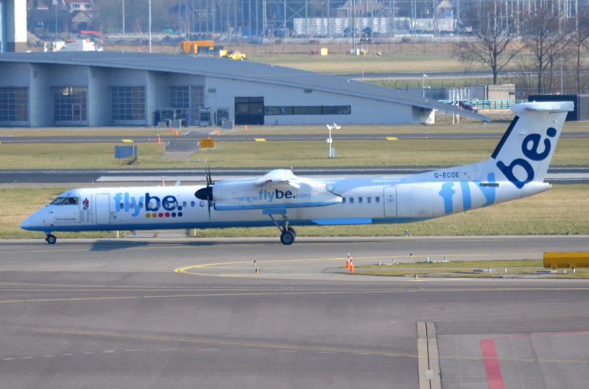 G-ECOE Flybe De Havilland Canada DHC-8-402Q Dash 8  gelandet am 13.03.2015 in Amsterdam