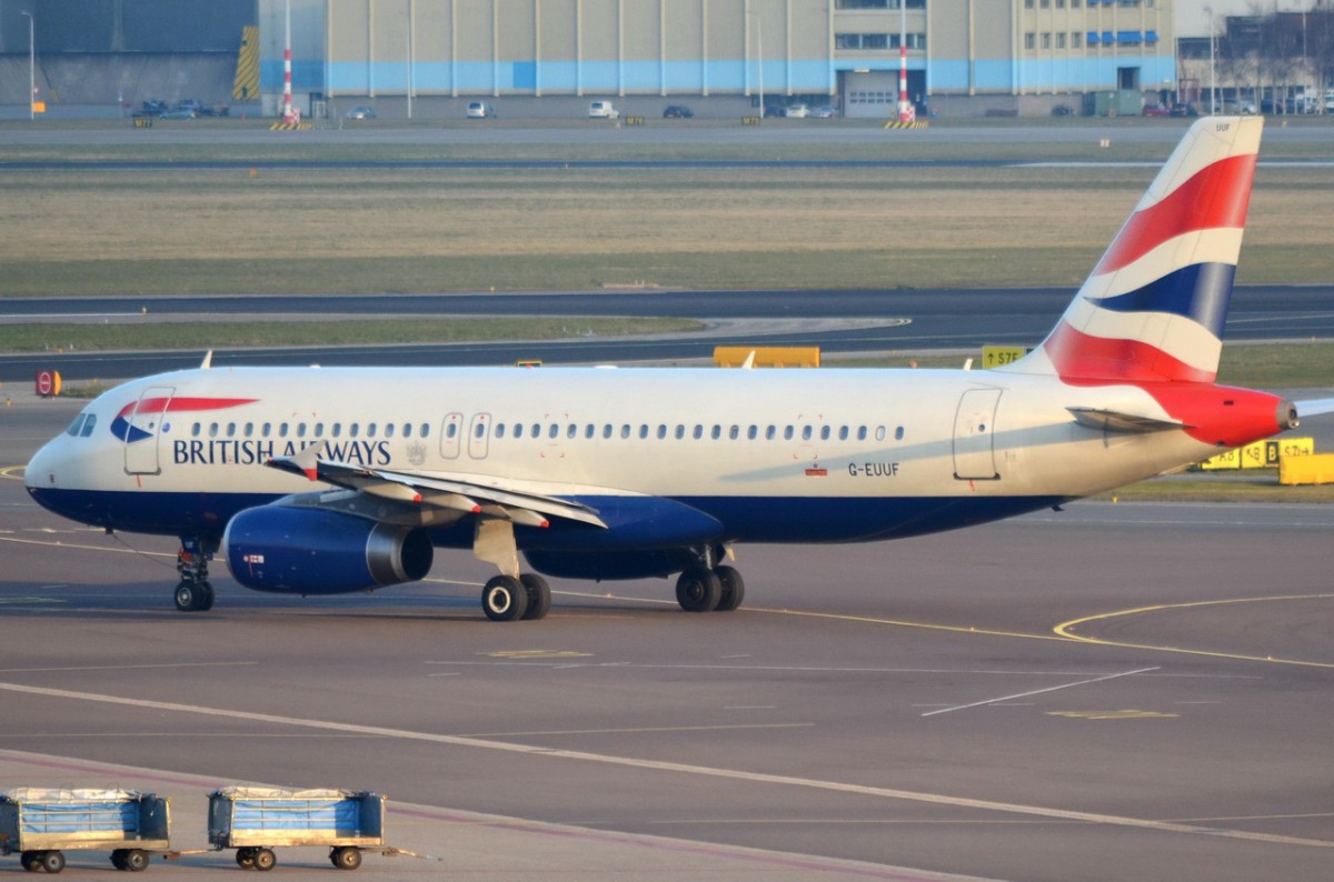 G-EUUF British Airways Airbus A320-232  in Amsterdam gelandet am 13.03.2015