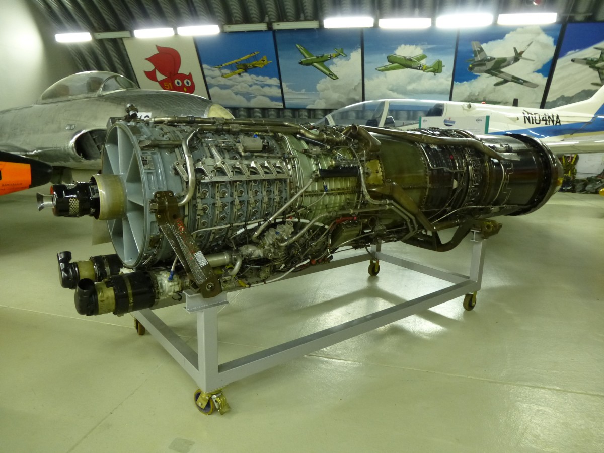 General Electric J79, US-amerikanisches Strahltriebwerk, entwickelt Anfang der 1950er Jahre, verwendet u.a. im  Starfigther , Deutsch-Kanadisches Luftwaffenmuseum, Sept.2013