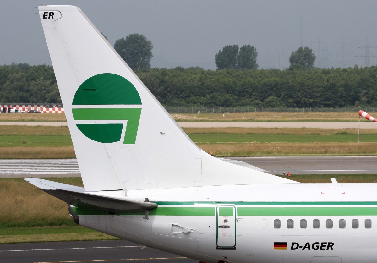 Germania, D-AGER, Boeing, 737-700 (Seitenleitwerk/Tail), 01.07.2013, DUS-EDDL, Dsseldorf, Germany 