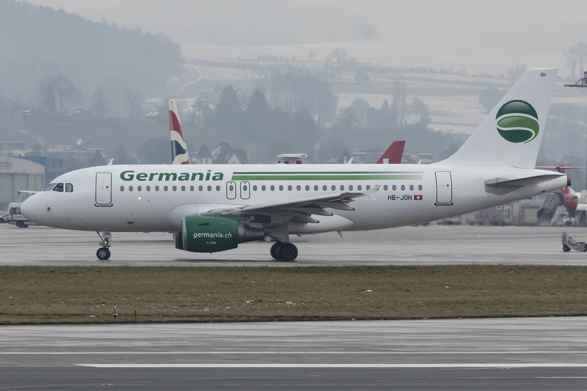Germania, HB-JOH, Airbus, A319-112, 23.01.2016, ZRH, Zürich, Switzerland 


