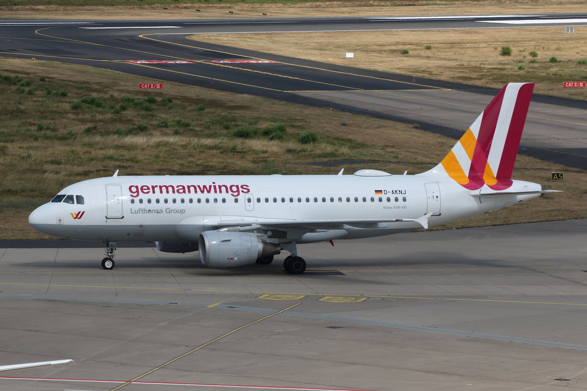 Germanwings, Airbus A319-100, D-AKNJ. Köln-Bonn (CGN/EDDK) am 07.07.2019.