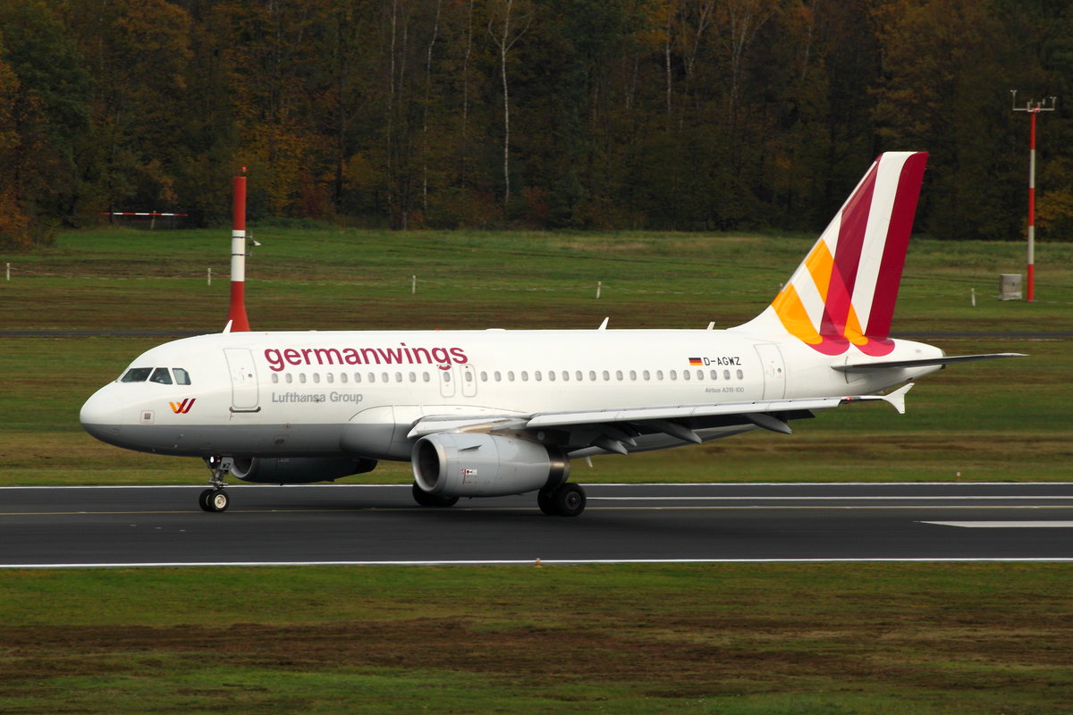 Germanwings, Airbus A319-132, D-AGWZ. Aus Salzburg (SZG) kommend in Köln-Bonn (CGN/EDDK) am 05.11.2017.