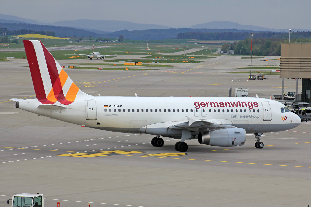 Germanwings, D-AGWH, Airbus A319-132, msn: 3352, 17.April 2017, ZRH Zürich, Switzerland.