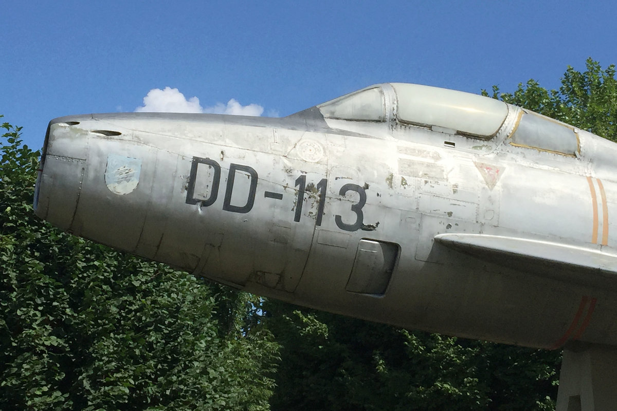 Germany-Air Force, DD-113, Republic, F-84F Thunderstreak (Bug/Nose), 06.09.2016, EDJA-FMM (ehemaliges Kasernengelände des JaBoG-34 Memmingerberg), Memmingen, Germany 