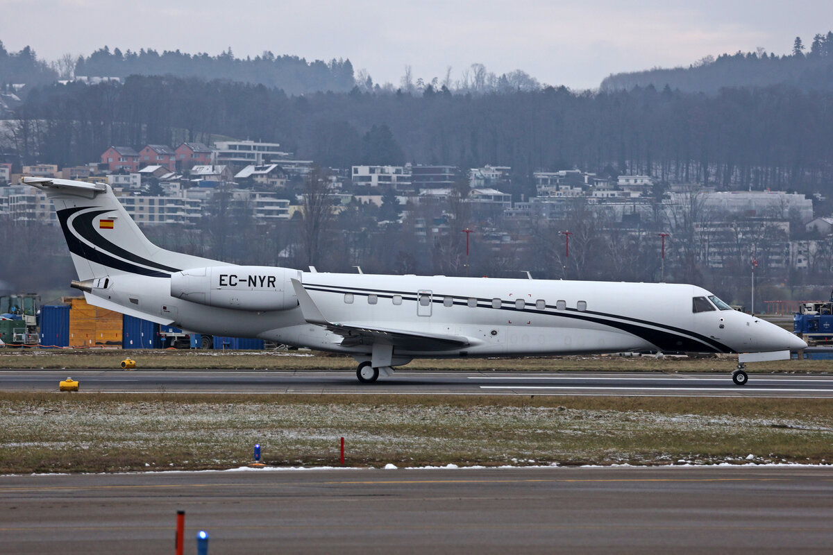 Gestair Cargo, EC-NYR, Embraer Legacy 650, msn: 14501145, 15.Januar 2024, ZRH Zürich, Switzerland.