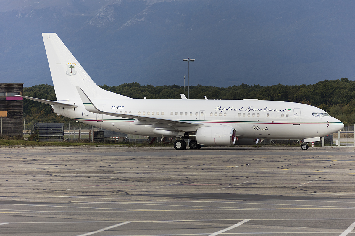 Government of Equatorial Guinea, 3C-EGE, Boeing, B737-7FB-BBJ, 24.09.2017, GVA, Geneve, Switzerland 




