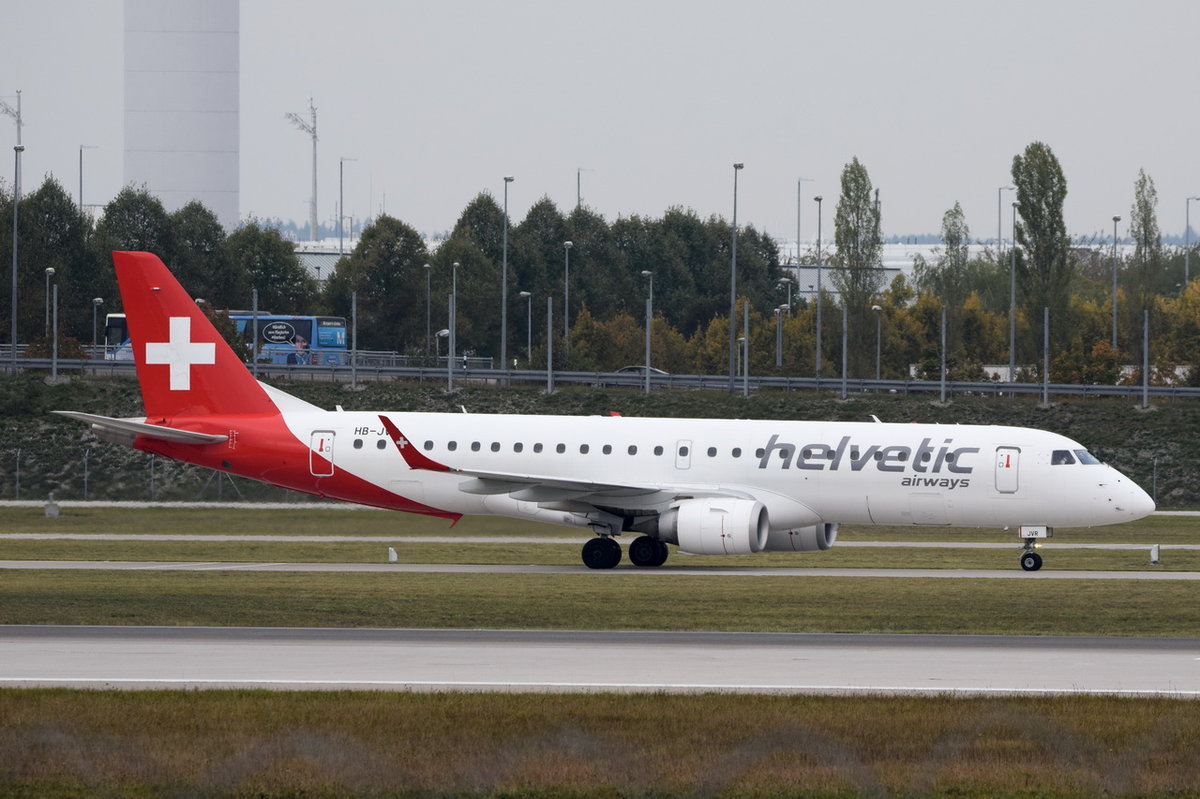 HB-JVR Helvetic Airways Embraer ERJ-190LR (ERJ-190-100 LR)  , MUC , 14.10.2016