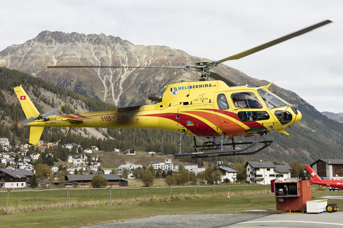 Heli Bernina, HB-ZMI, Eurocopter, AS 350B3, 08.10.2016, SMV, Samedan, Switzerland 



