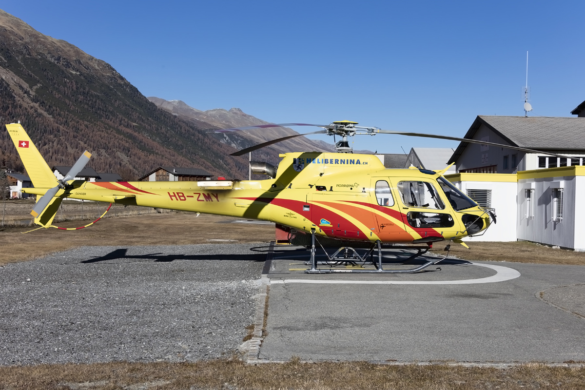 Heli Bernina, HB-ZMY, Eurocopter, AS-350B3, 11.11.2015, SMV, Samedan, Switzerland 



