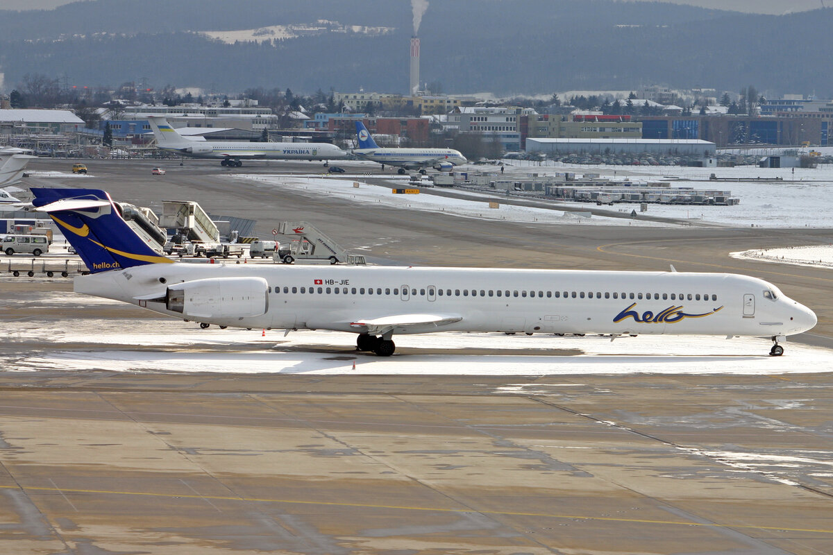 Hello, HB-JIE, McDonnell Douglas MD-90-30, msn: 53461/2147, 26.Januar 2007, ZRH Zürich, Switzerland.