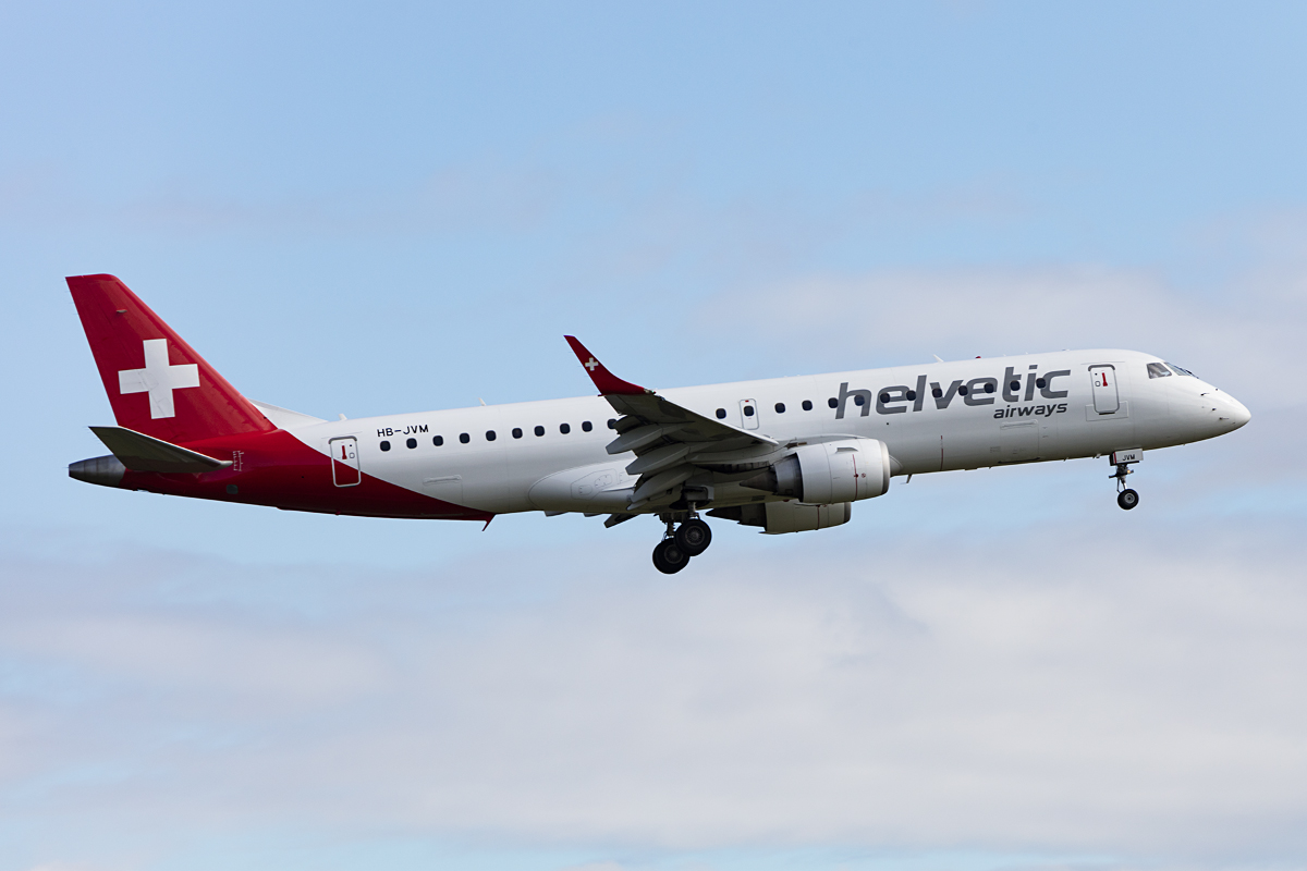 Helvetic Airways, HB-JVM, Embraer, ERJ-190LR, 03.10.2016, ZRH, Zürich, Switzerland 



