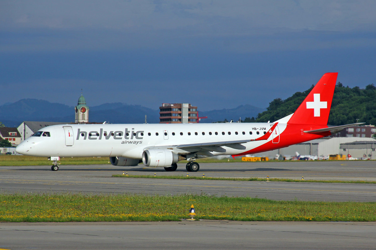 Helvetic Airways, HB-JVM, Embraer ERJ-190LR, msn: 19000349, 16.Juni 2017, ZRH Zürich, Switzerland.