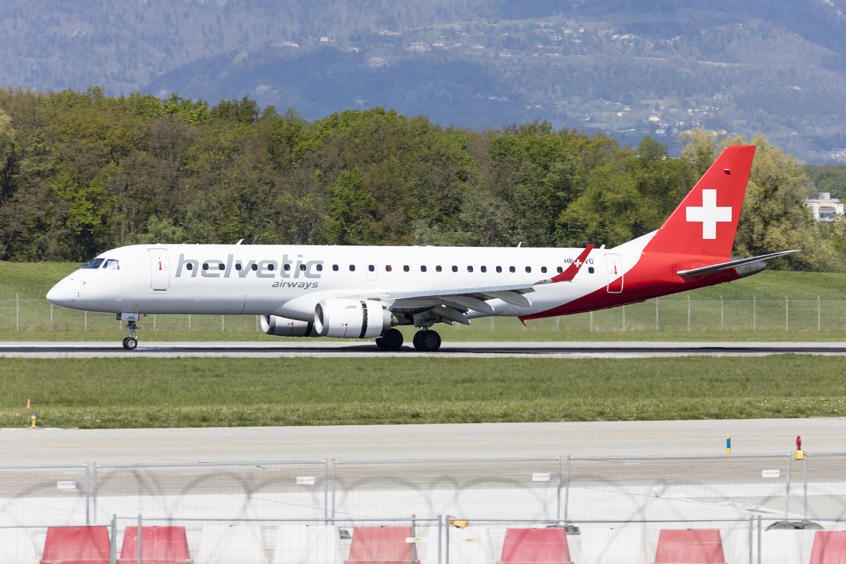 Helvetic Airways, HB-JVO, Embraer, ERJ-190LR, 17.04.2017, GVA, Geneve, Switzerland 
