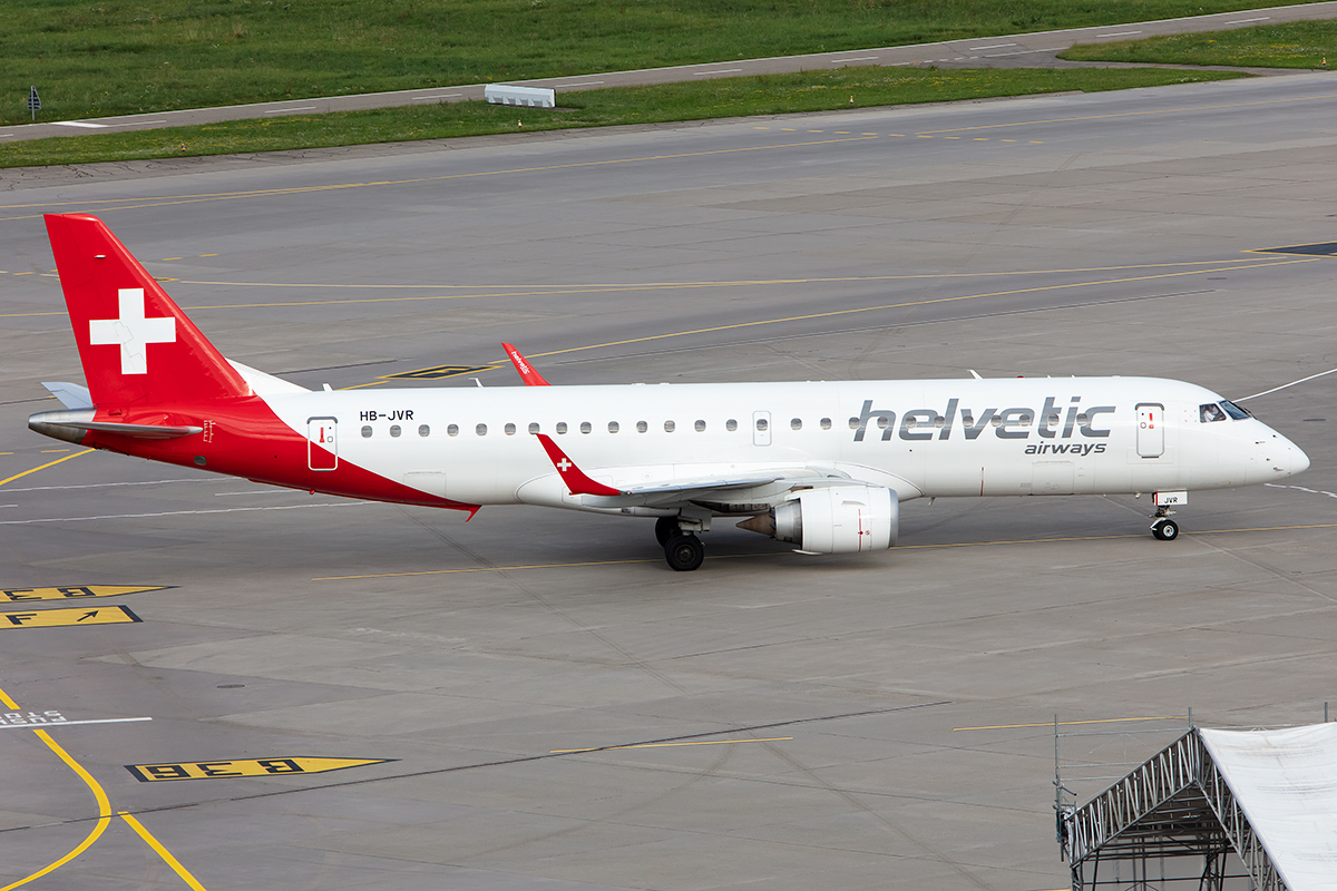 Helvetic Airways, HB-JVR, Embraer, ERJ-190, 17.08.2019, ZRH, Zürich, Switzerland

