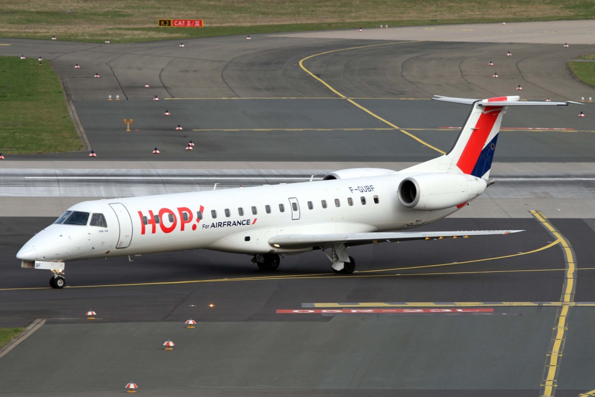 HOP! (A5/HOP), F-GUBF, Embraer, ERJ-145 MP, 03.04.2015, DUS-EDDL, Düsseldorf, Germany