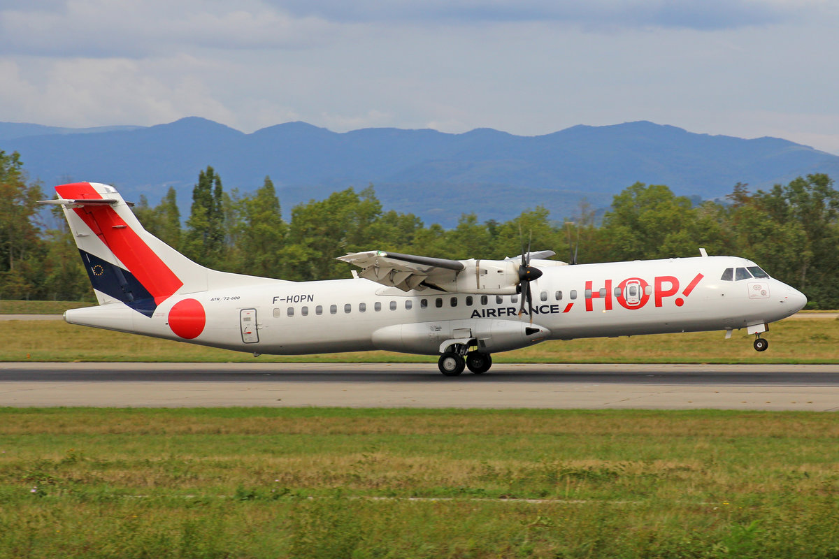 HOP!, F-HOPN, ATR 72-600, msn: 1288, 03.September 2018, BSL Basel-Mülhausen, Switzerland.