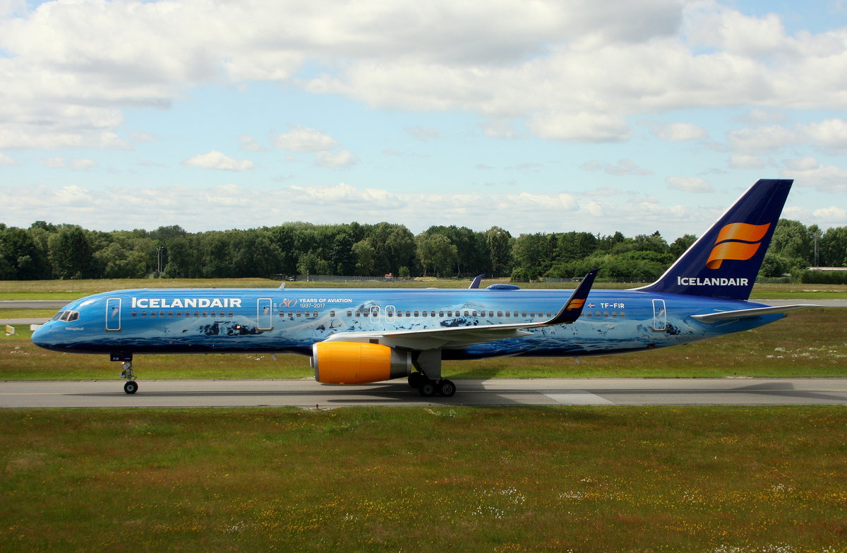 Icelandair, TF-FIR,MSN 26242, Boeing 757-256(WL), 17.06.2017, HAM-EDDH, Hamburg, Germany (80 Years of Aviation livery & Name: Vatnajokull) 