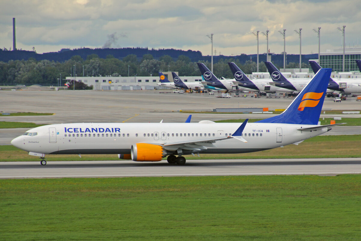Icelandair, TF-ICA, Boeing B737-9MAX, msn: 44357/7348,  Hvitserkur , 10.September 2022, MUC München, Germany.