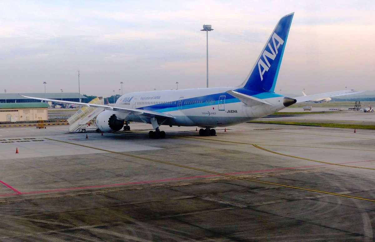 JA834A, Boeing 787-8 Dreamliner, ANA, Kuala Lumpur International Airport (KUL), 17.9.2017