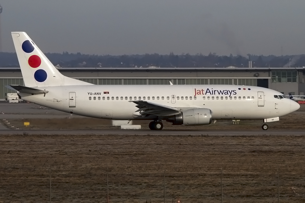 JAT Airways, YU-ANV, Boeing, B737-3H9, 18.01.2014, STR, Stuttgart, Germany 




