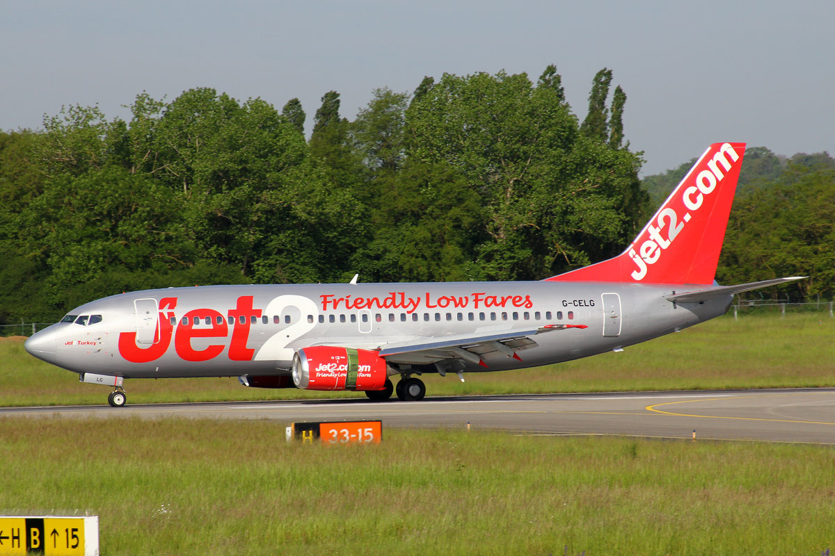 Jet2, G-CELG, Boeing 737-377, 18.Mai 2016, BSL Basel, Switzerland.