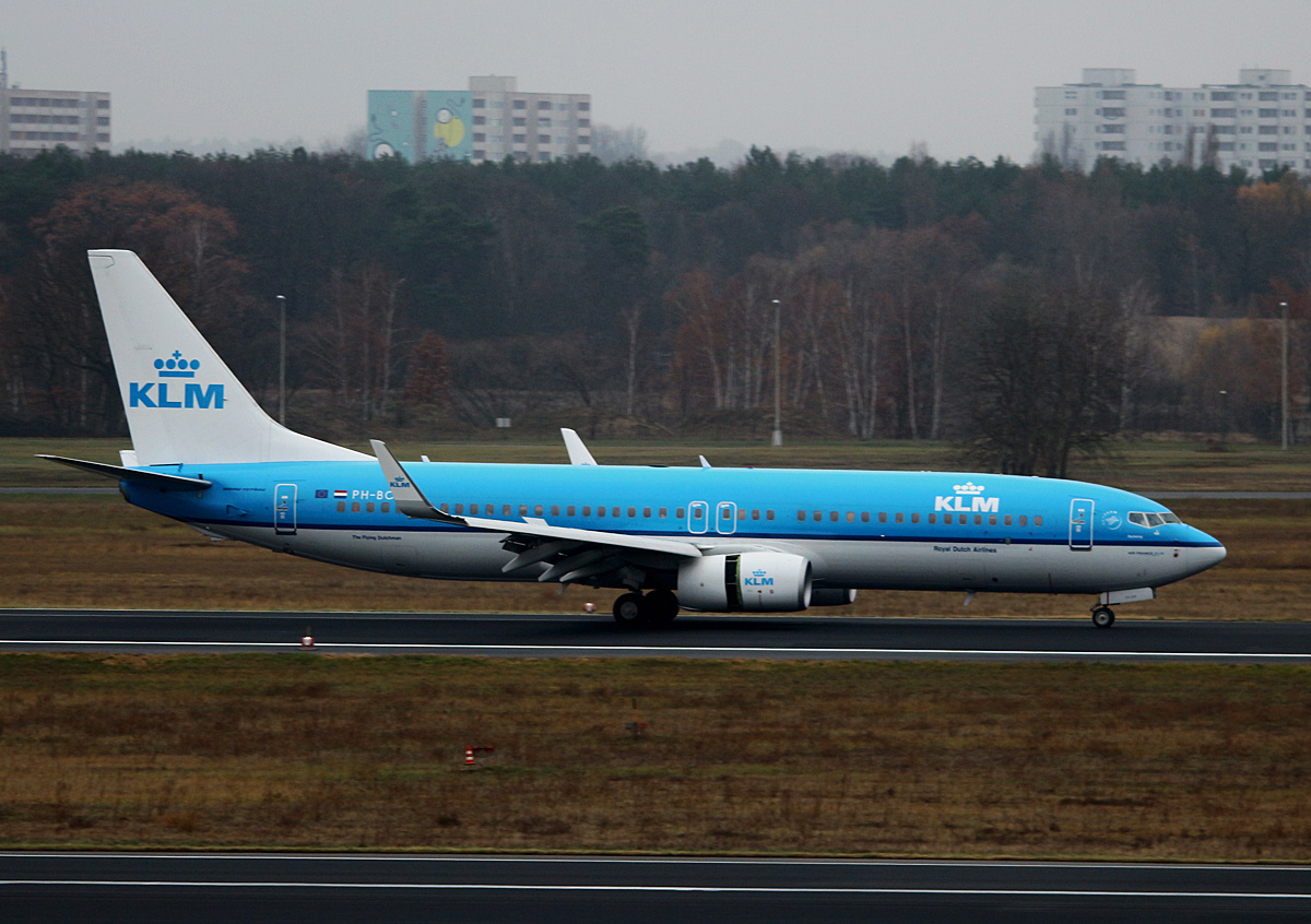 KLM, Boeing B 737-8k2, PH-BCD, TXL, 25.11.2016