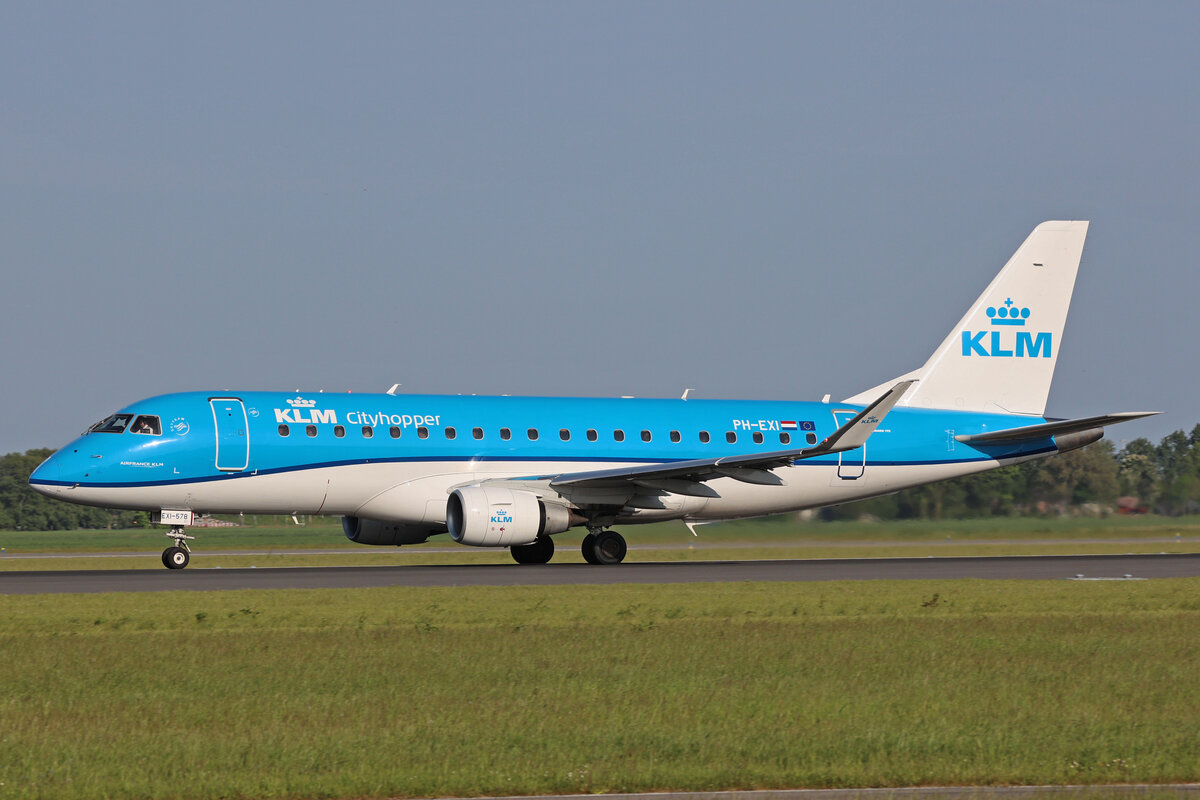KLM Cityhopper, PH-EXI, Embraer ERJ-175LR, msn: 17000578, 18.Mai 2023, AMS Amsterdam, Netherlands.
