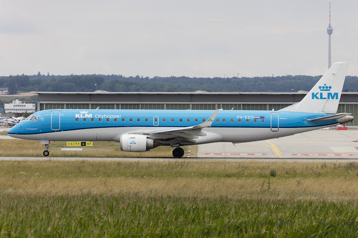 KLM Cityhopper, PH-EZO, Embraer, 190STD, 11.07.2018, STR, Stuttgart, Germany 



