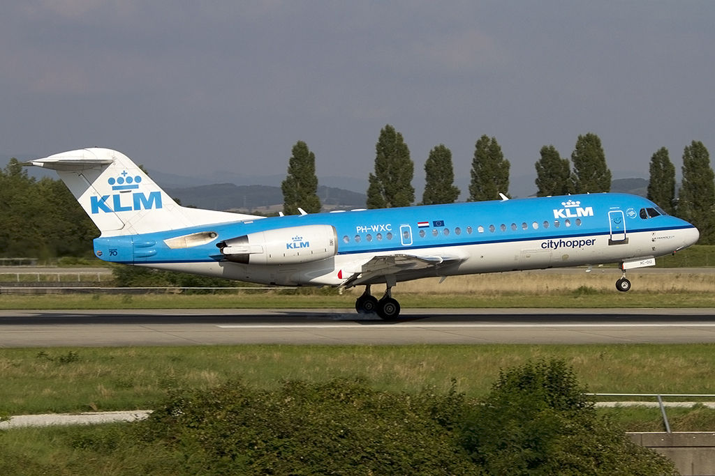 KLM - Cityhopper, PH-WXC, Fokker, F-70, 30.08.2013, BSL, Basel, Switzerland 




