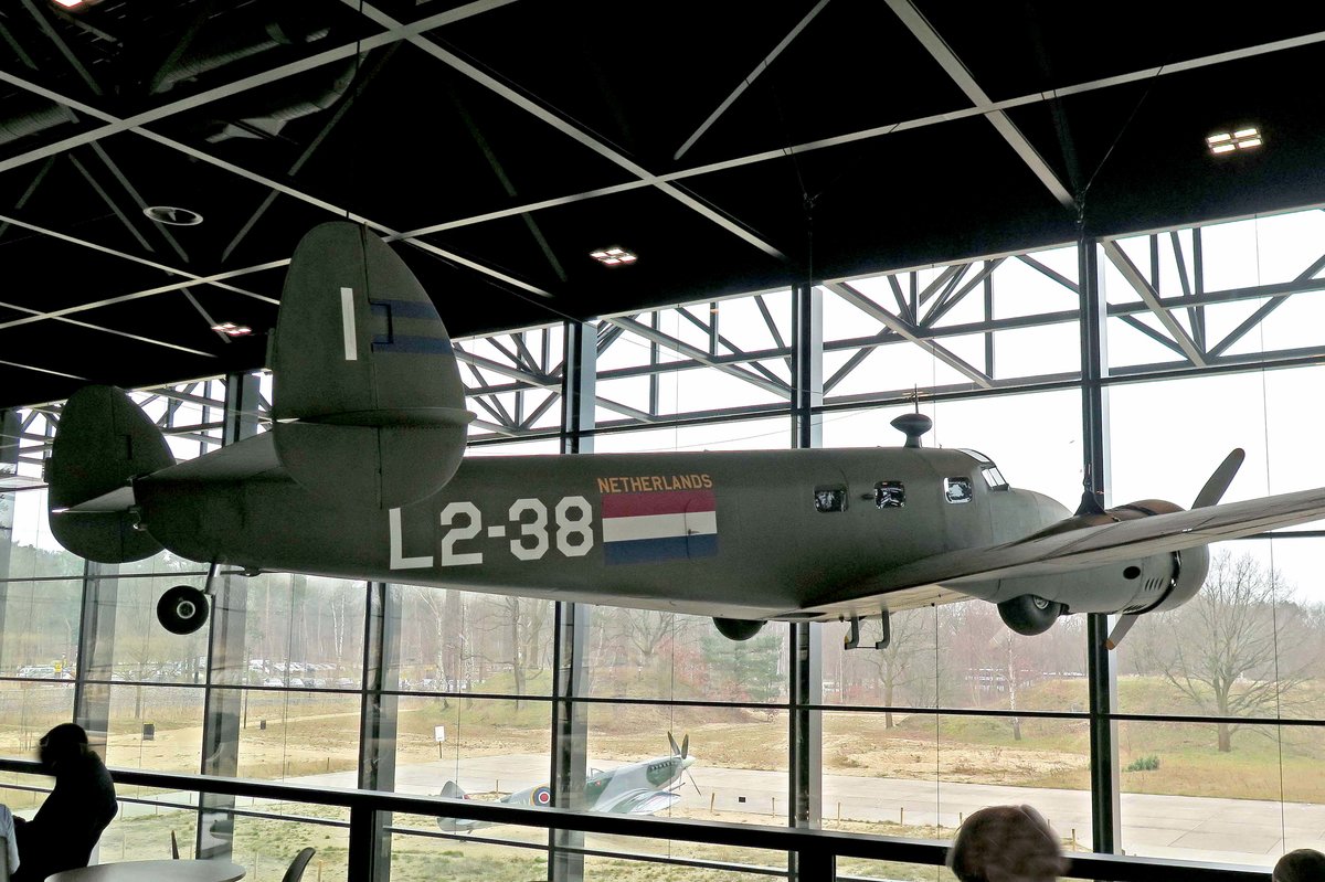 Koninklijke Luchtmacht, L2-38, Lockheed Corp., Modell 12B Electra Junior, 01.03.2016, NMM Nationaal Militair Museum (UTC-EHSB), Soesterberg, Niederlande