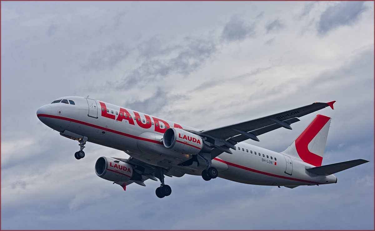 Lauda Europe 9H-LON; Airbus A320-214; Maribor Flughafen MBX, Trainingsflug; 17.2.2021