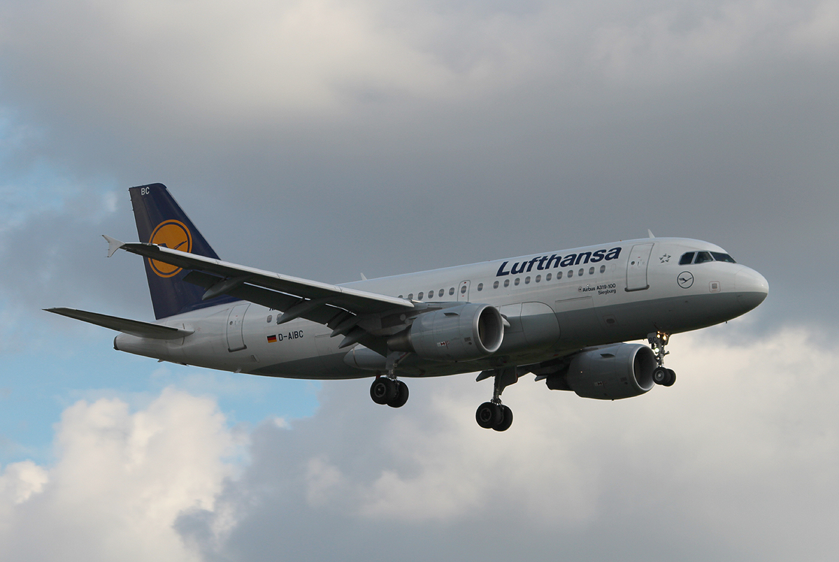 Lufthansa A 319-112 D-AIBC  Siegburg  bei der Landung in Berlin-Tegel am 04.09.2013