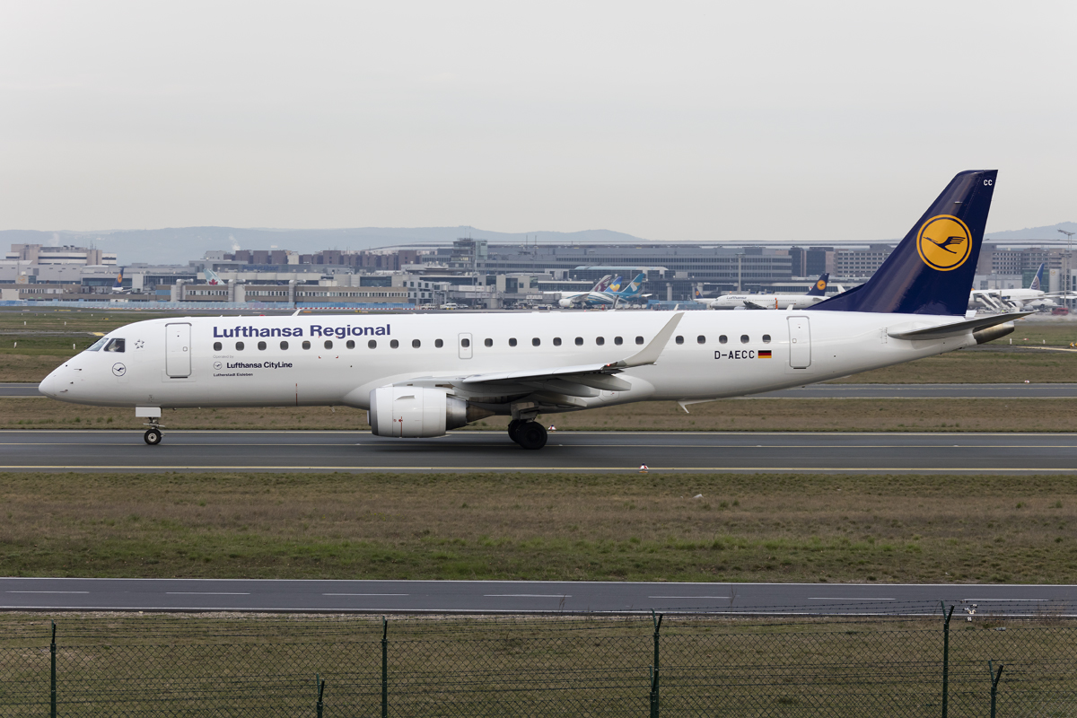 Lufthansa - CityLine, D-AECC, Embraer, ERJ-190, 01.04.2017, FRA, Frankfurt, Germany 

