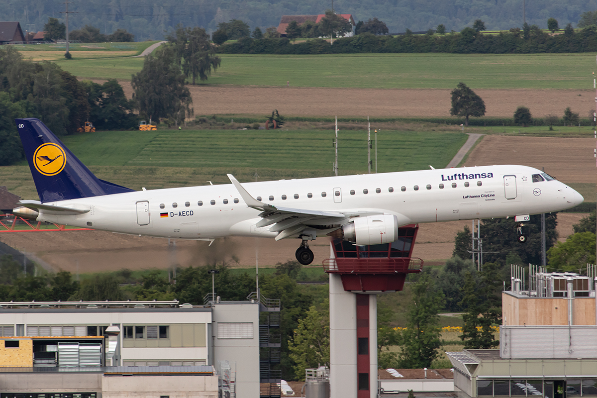Lufthansa - CityLine, D-AECD, Embraer, ERJ-190, 17.08.2019, ZRH, Zürich, Switzerland



