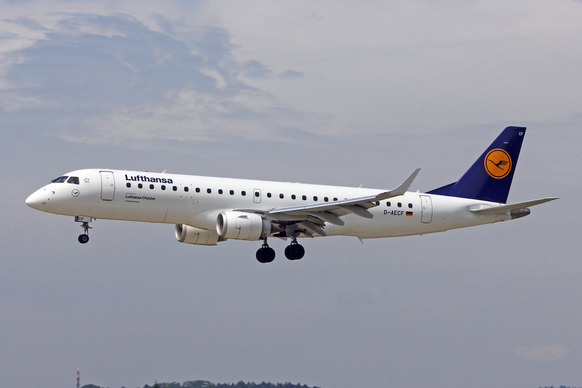 Lufthansa CityLine, D-AECF, Embraer Emb-190LR, msn: 19000359,  Kronberg/Taunus , 15.Juni 2018, ZRH Zürich, Switzerland.