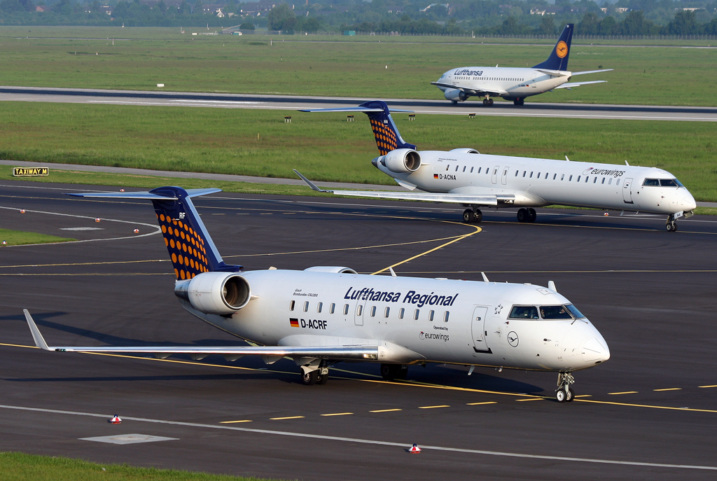 Lufthansa CRJ-200, CRJ-700 & B37-300 an der 23l in DUS / EDDL / Düsseldorf am 24.05.2014