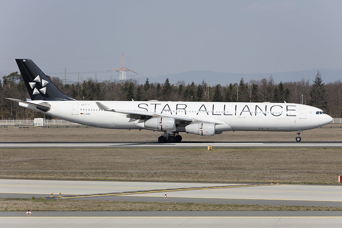 Lufthansa, D-AIGN, Airbus, A340-313, 31.03.2019, FRA, Frankfurt, Germany 




