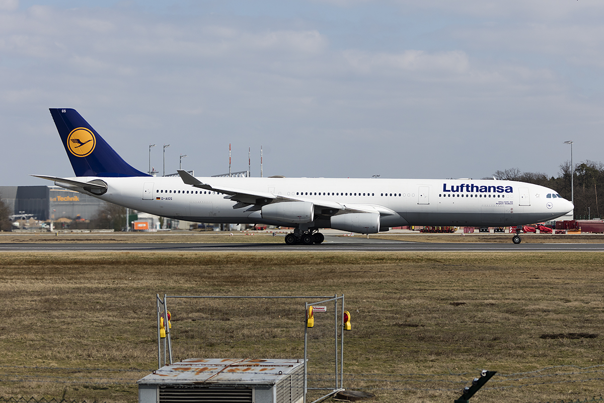 Lufthansa, D-AIGS, Airbus, A340-313, 24.03.2018, FRA, Frankfurt, Germany 


