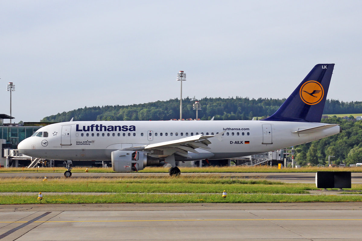 Lufthansa, D-AILK, Airbus A319-114, man: 679,  Aschaffenburg , 16.Juni 2017, ZRH Zürich, Switzerland.