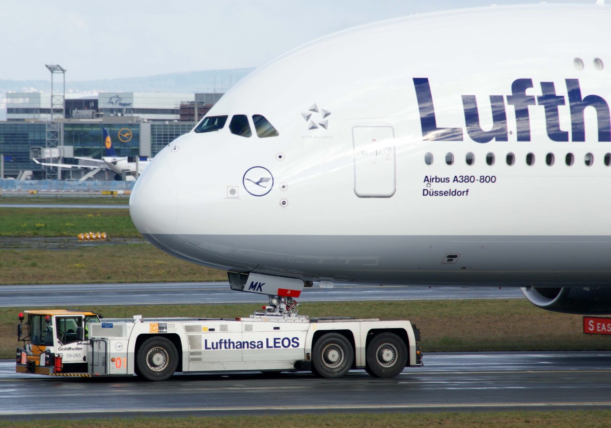 Lufthansa, D-AIMK  Dsseldorf , Airbus, A 380-800 (Bug/Nose), 18.04.2014, FRA-EDDF, Frankfurt, Germany