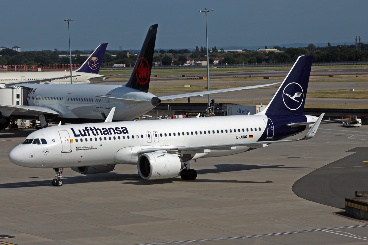 Lufthansa, D-AINQ, Airbus A320-271N, msn: 8870,  Bad Homburg vor der Höhe , 08.Juli 2023, LHR London Heathrow, United Kingdom.