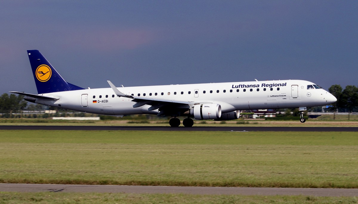 Lufthansa Regional (City Line), Embraer 195-200, Reg-ID: D-AEBI, 05.08.2014