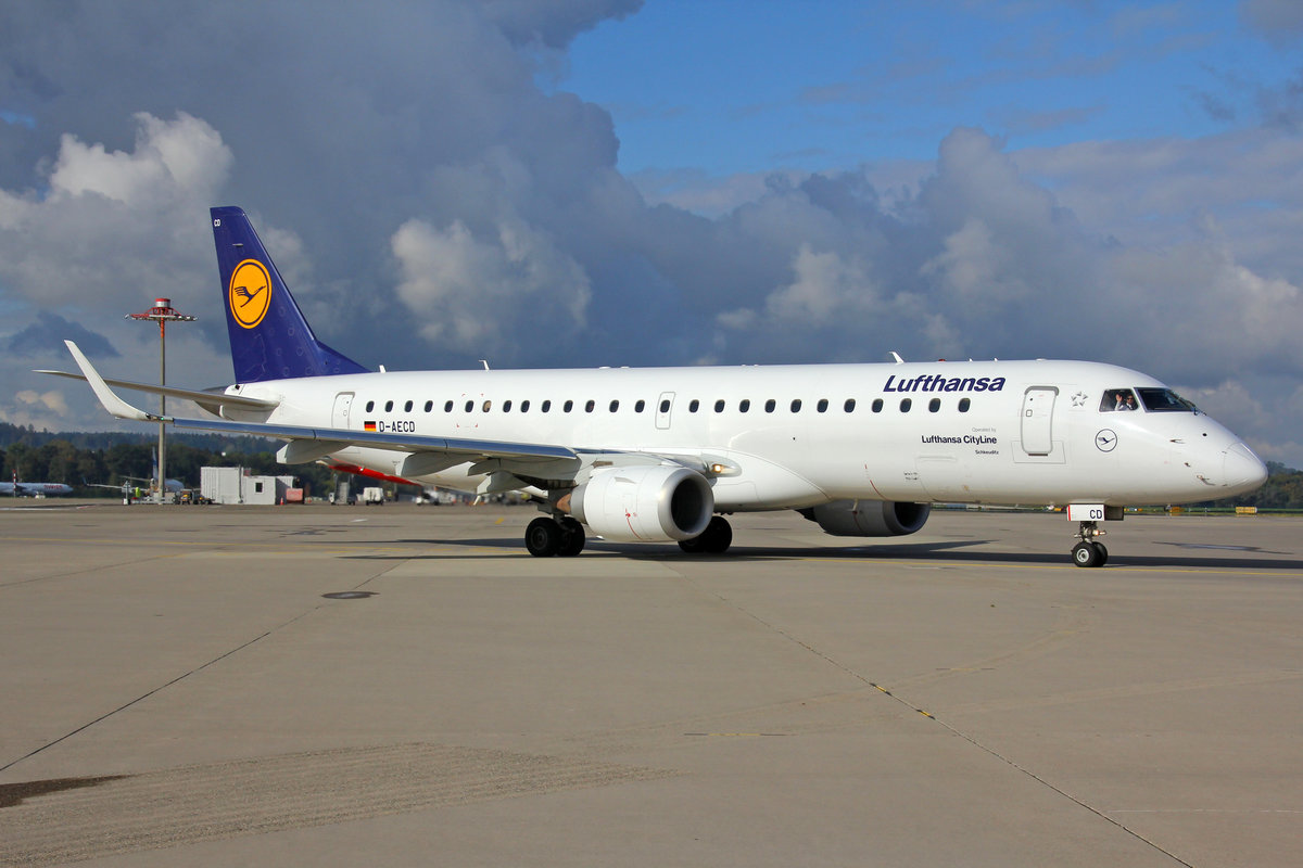 Lufthansa Regional CityLine, D-AECD, Embraer ERJ-190LR, msn: 19000337,  Schkeuditz , 11.Oktober 2020, ZRH Zürich, Switzerland.