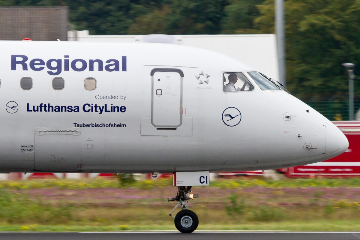 Lufthansa Regional (CityLine), D-AECI  Tauberbischofsheim , Embraer, 190 LR (Bug/Nose) (Bug/Nose), 15.09.2014, FRA-EDDF, Frankfurt, Germany