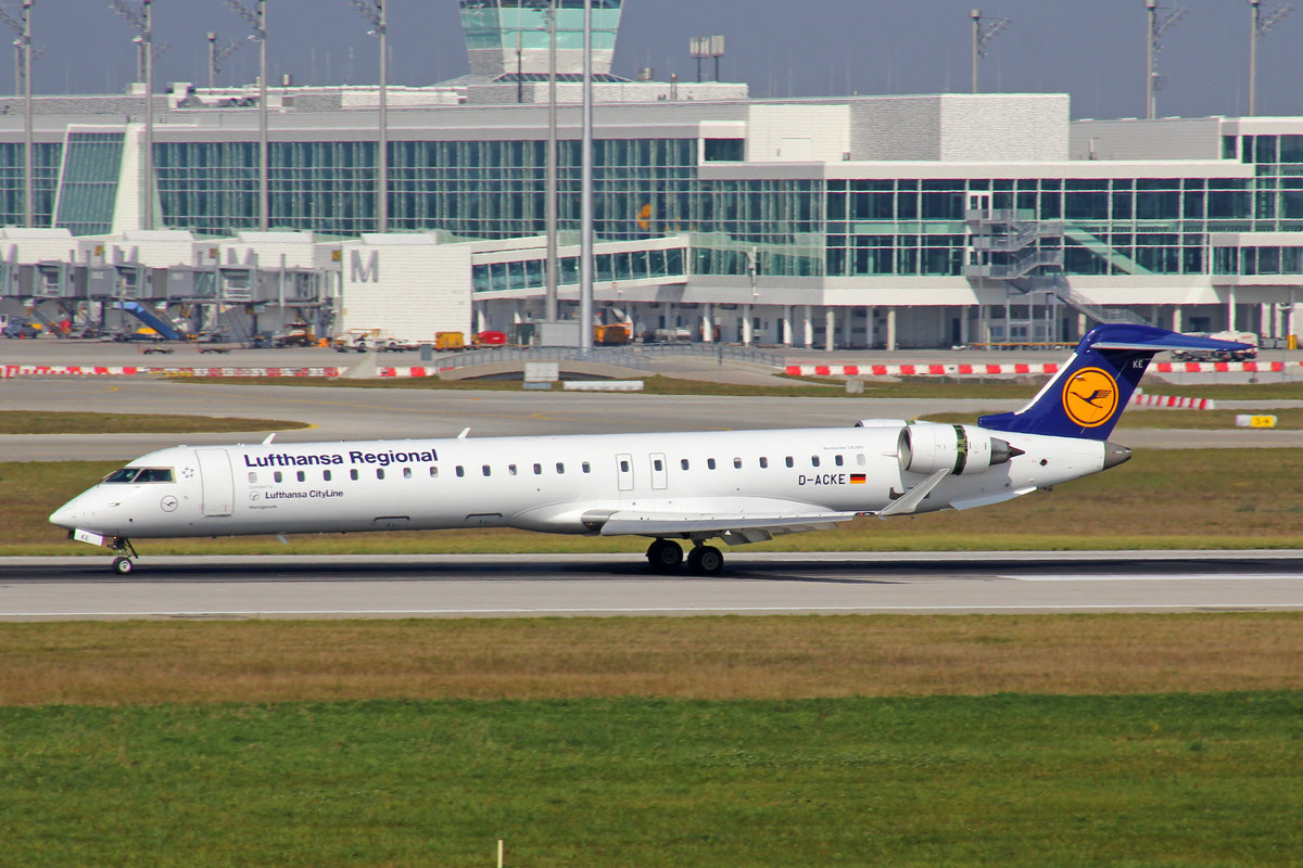 Lufthansa Regional, D-ACKE, Bombardier CRJ-900,  Wernigerode , 25.September 2016, MUC München, Germany.